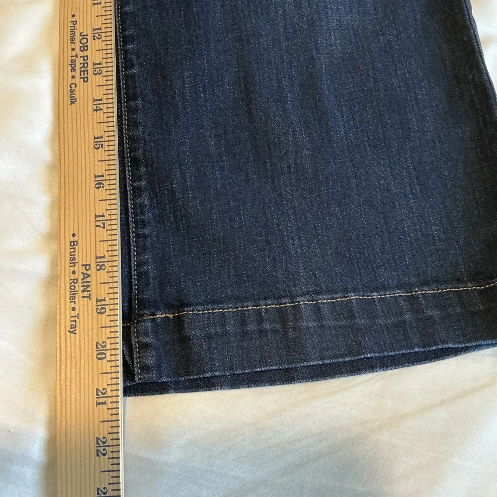 Express Cropped Jeans Women 8 Dark Blue‎ Stretch Cropped Wide Leg